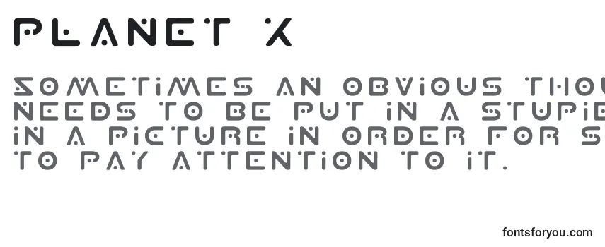 Review of the Planet X Font