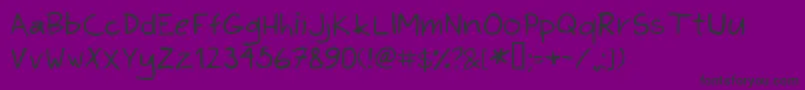 KimsHand Font – Black Fonts on Purple Background