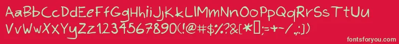 More about KimsHand Font KimsHand Font – Green Fonts on Red Background