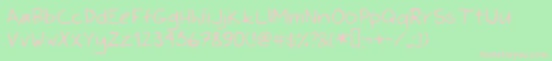 KimsHand Font – Pink Fonts on Green Background