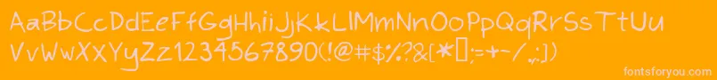 KimsHand Font – Pink Fonts on Orange Background