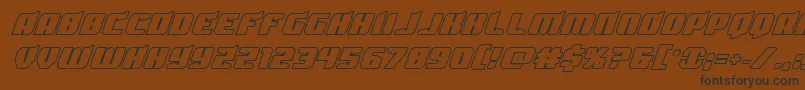 Fonte Spartacoboldout – fontes pretas em um fundo marrom