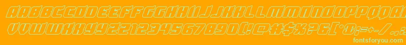 フォントSpartacoboldout – オレンジの背景に緑のフォント