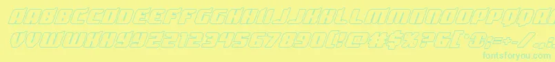 Spartacoboldout-Schriftart – Grüne Schriften auf gelbem Hintergrund