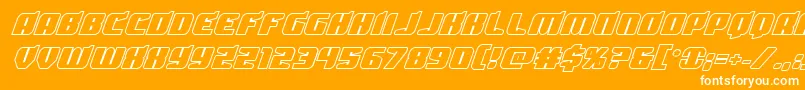 Fonte Spartacoboldout – fontes brancas em um fundo laranja