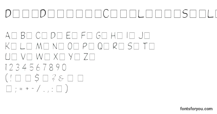 Czcionka DibsDisplayCapsLightSsiLight – alfabet, cyfry, specjalne znaki