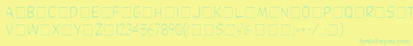 DibsDisplayCapsLightSsiLight-Schriftart – Grüne Schriften auf gelbem Hintergrund
