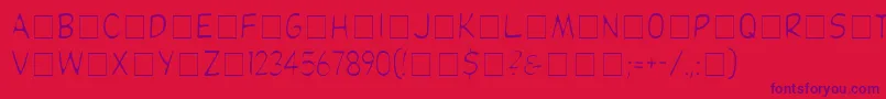 DibsDisplayCapsLightSsiLight Font – Purple Fonts on Red Background