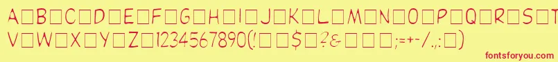 DibsDisplayCapsLightSsiLight Font – Red Fonts on Yellow Background