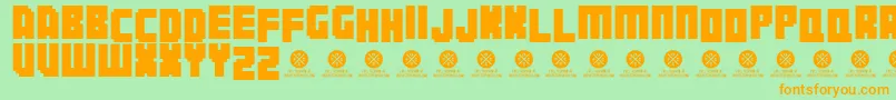 Botsmaticregulardemo Font – Orange Fonts on Green Background