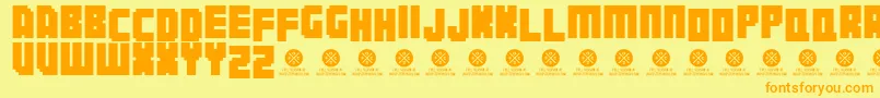 Botsmaticregulardemo Font – Orange Fonts on Yellow Background