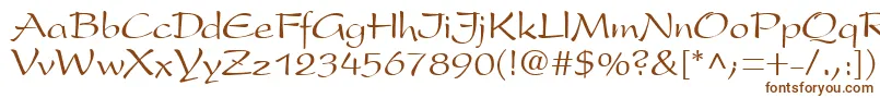 フォントPremiseRegular – 白い背景に茶色のフォント