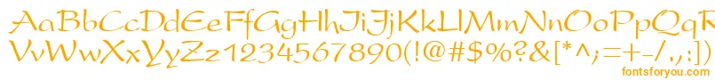 フォントPremiseRegular – 白い背景にオレンジのフォント