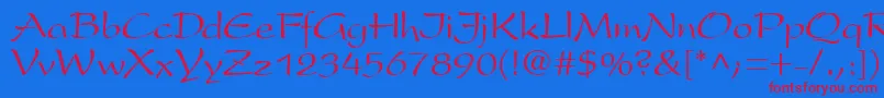 PremiseRegular Font – Red Fonts on Blue Background