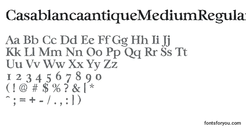 Schriftart CasablancaantiqueMediumRegular – Alphabet, Zahlen, spezielle Symbole