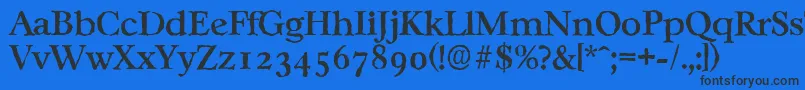 CasablancaantiqueMediumRegular-Schriftart – Schwarze Schriften auf blauem Hintergrund