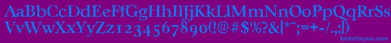 フォントCasablancaantiqueMediumRegular – 紫色の背景に青い文字