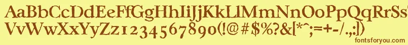 CasablancaantiqueMediumRegular Font – Brown Fonts on Yellow Background