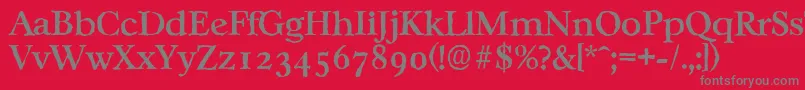 CasablancaantiqueMediumRegular-Schriftart – Graue Schriften auf rotem Hintergrund