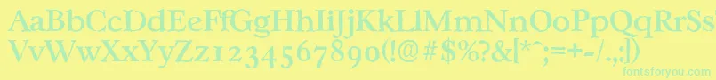 CasablancaantiqueMediumRegular Font – Green Fonts on Yellow Background