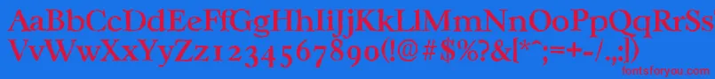 CasablancaantiqueMediumRegular Font – Red Fonts on Blue Background