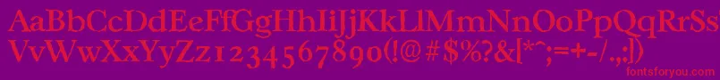 CasablancaantiqueMediumRegular Font – Red Fonts on Purple Background