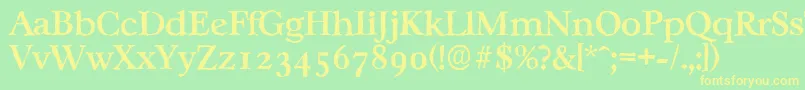 CasablancaantiqueMediumRegular Font – Yellow Fonts on Green Background