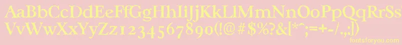 CasablancaantiqueMediumRegular Font – Yellow Fonts on Pink Background