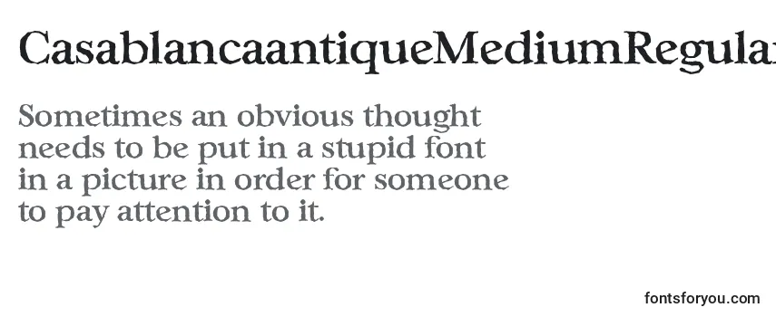 Review of the CasablancaantiqueMediumRegular Font