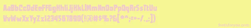 Worldsatwarbb-fontti – vaaleanpunaiset fontit keltaisella taustalla
