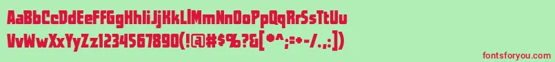 Worldsatwarbb Font – Red Fonts on Green Background