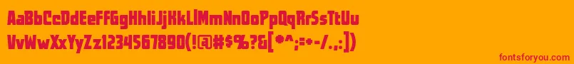 Worldsatwarbb Font – Red Fonts on Orange Background