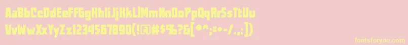 Worldsatwarbb Font – Yellow Fonts on Pink Background