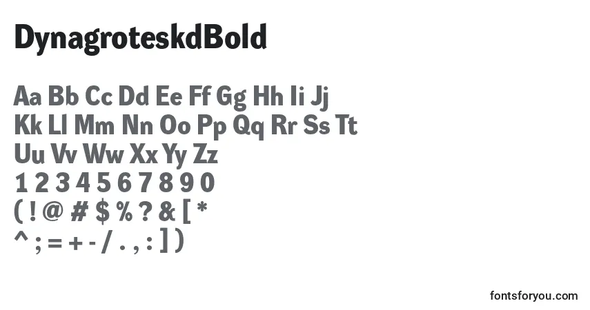 A fonte DynagroteskdBold – alfabeto, números, caracteres especiais