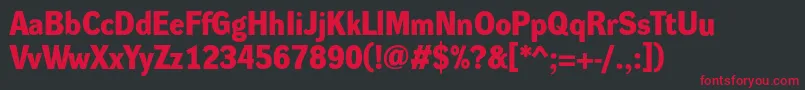 DynagroteskdBold Font – Red Fonts on Black Background