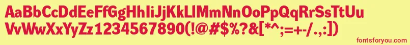 DynagroteskdBold Font – Red Fonts on Yellow Background