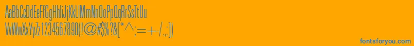 Partnerthinultracondensed-Schriftart – Blaue Schriften auf orangefarbenem Hintergrund