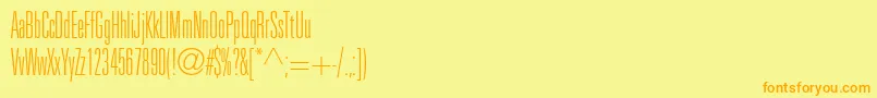 Partnerthinultracondensed Font – Orange Fonts on Yellow Background