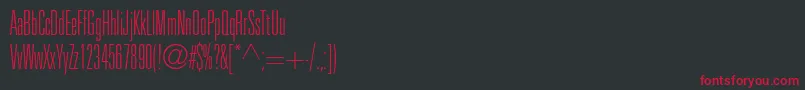 フォントPartnerthinultracondensed – 黒い背景に赤い文字