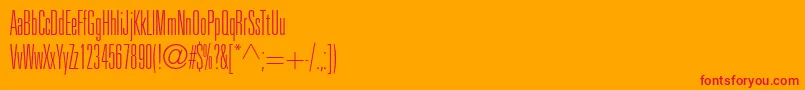 Partnerthinultracondensed Font – Red Fonts on Orange Background