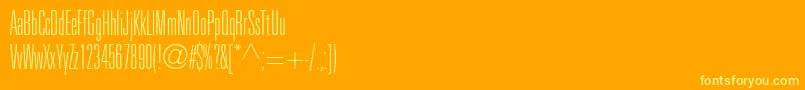 Partnerthinultracondensed Font – Yellow Fonts on Orange Background
