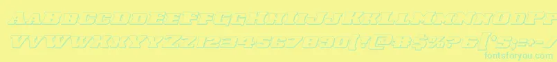 Laredotrail3Dital Font – Green Fonts on Yellow Background
