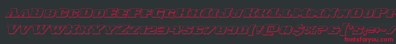 フォントLaredotrail3Dital – 黒い背景に赤い文字