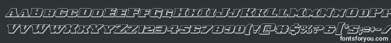 Laredotrail3Dital-fontti – valkoiset fontit mustalla taustalla