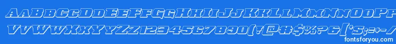 フォントLaredotrail3Dital – 青い背景に白い文字