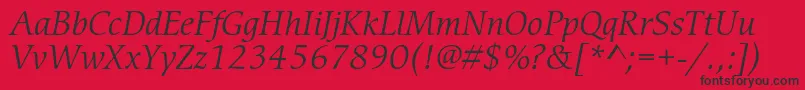 CerigostdBookitalic Font – Black Fonts on Red Background