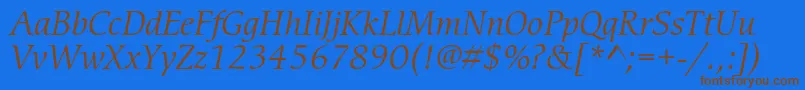 CerigostdBookitalic Font – Brown Fonts on Blue Background
