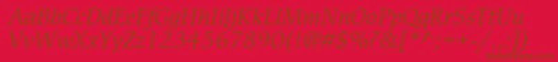 CerigostdBookitalic Font – Brown Fonts on Red Background