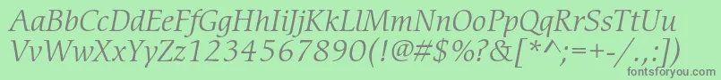 CerigostdBookitalic Font – Gray Fonts on Green Background