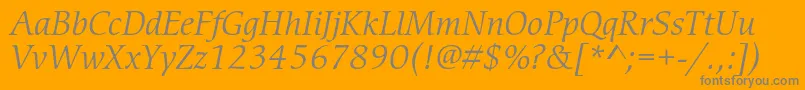 Police CerigostdBookitalic – polices grises sur fond orange